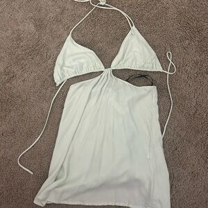 Forever 21 green mini cut out dress